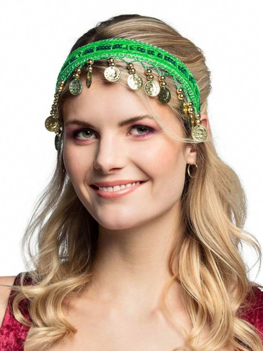 Women Belly Dance Costumes Hair Hoop Dance Head Headband Head Chain Stage Performance Decor Accessories - Multicolor - View 1