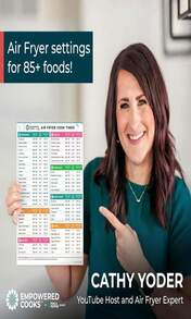 Cathy Yoder'S Air Fryer Cheat Sheet Set, Air Fryer Accessories, AirFryer Cooking Guide Magnetic Cheat Sheet, AirFryer Cook Times Chart Magnet With Temperature, Internal Food Temp For 80+ Popular Foods - 白色 - 查看 2