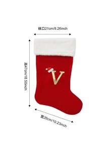Large Christmas Stocking, Christmas Decoration English Letter Small Pendant, Letter Socks, Cartoon Gift Bag For Children