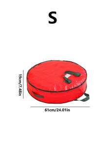 1pc Christmas Flower Wreath Storage, Holiday Decoration, Flower Wreath Accessories, Popular Zippers, Mobile Handles, Dust-Proof Storage Bags For Organizing