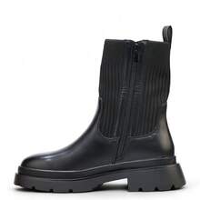 Giày bốt dệt kim co giãn đường may đơn giản và thời trang - màu đen - Xem 5