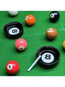 Kreative Keramikaschenbechern, Billard Schwarz 8 Aschenbecher, hochwertige Keramikdekoration