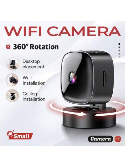 Small Wireless WiFi Camera Hidden Spy Security Cameras,Mini Nanny Cam Slimme Home, Pet Dog Baby Indoor Outdoor 1080P Remote Portable, Phone APP Room view 3
