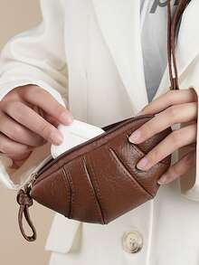 Minimalist Necklace Coin Purse, Niche Texture Croissant Bag, Women's Halter Large Capacity Coin Purse, Multifunctional Minimalist Bag - Multicolor - View 5