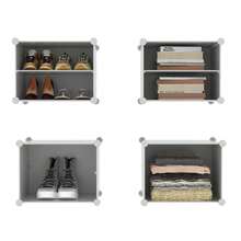 6-Tier White Shoe Storage Cabinet With Slab Door, Freestanding Organizer For Bedroom, Closet & Hallway