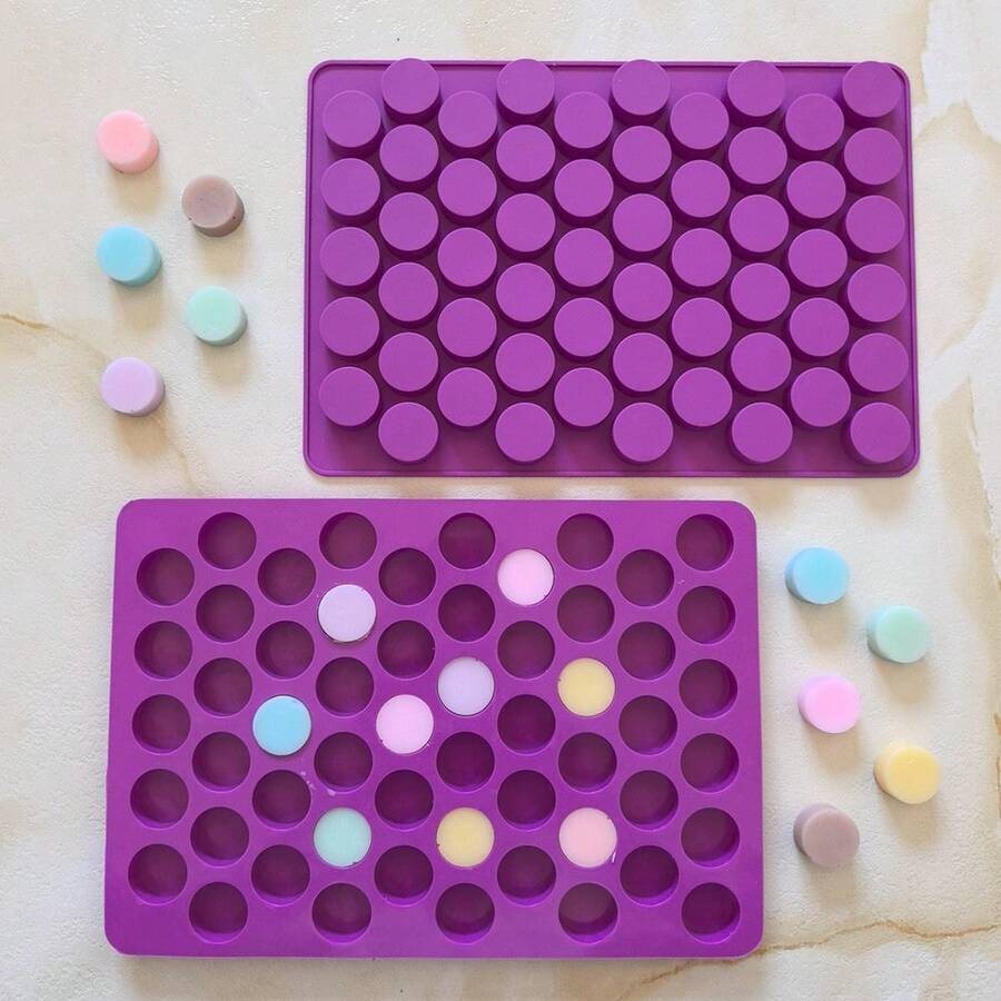 1pc Mini Cylinder Shaped Silicone Chocolate Mold, Candy, Chocolate, Cookie, Ice Cube, Homemade Baking Tool - Purple - View 1