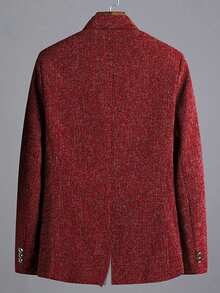 Áo khoác vest nam cổ nhọn, cài một hàng khuy, thường ngày - Đỏ - Xem 4