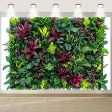 Panel de pared artificial plano 2D - Diseño de hojas tropicales vibrantes, tela de poliéster, sin necesidad de electricidad, apto para uso en interiores/exteriores, excelente para transmisiones en vivo, fiestas, cumpleaños, bodas, decoración de habitaciones y jardines, decoración de paredes
