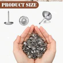 100 Pcs Upholstery Tacks For Decorative Furniture Upholstery Nails 11*16MM Vintage Head Diameter Brass Daisy Thumb Tack Push Pin Furniture DIY Decorative