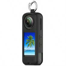 Insta360 X5 X4 X3 硅胶外壳适用于 Insta360X5 360X4 360X3 防震后盖带防丢防刮保护套相机配件 - 黑色 - 查看 3