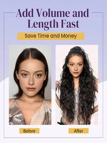 Long Curly Ponytail Extension 32 Inch Black Color Wrap Around Clip In Hair Synthetic Fiber For Women Daily Use(Straight Curly) - Black - View 7