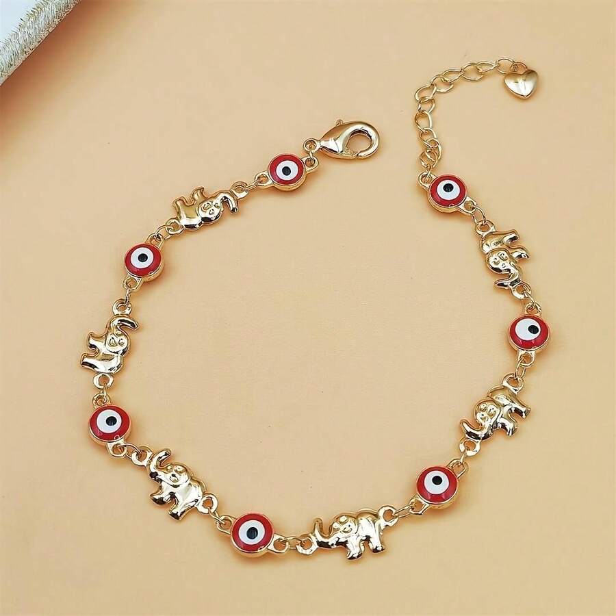 Fashionable Bohemian Style Evil Eye And Pictographic Bracelet - A Multifunctional Copper Fashion Accessory Suitable For Women, The Perfect Gift For Christmas - CS0655 - 查看 1