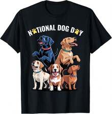 Happy Puppy Squad Lively National Dog Day Vibe Style T-Shirt - màu đen - Xem 1