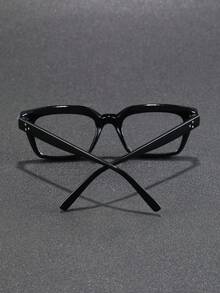 1/2pairs Men Square Frame Simple Delicate Classy Aesthetic Popular Design Clear Glasses For Back-To-School Essentials,Reading,Office Outfit Accessories