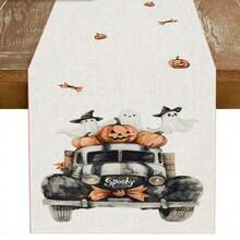 1 Colorful Pumpkin And Other Holiday Element Pattern Table Flag, Made Of 72 Inch Knitted Polyester Fiber, Suitable For Holiday Gathering Tables, Home Kitchen Decoration, And Gifts. - Multicolor - View 49