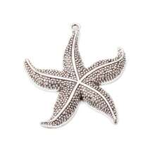 1 Conjunto de 3 peças Brincos e Colar da Série Oceânica Boêmia de Moda Versátil e Colorida com Estrela-do-mar, Conjunto de Colar Pendente e Brincos de Estrela-do-mar de Design Único em Turquesa, Adequado para Uso Diário e de Férias pelas Mulheres