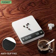 3kg/0.1g Electronic Coffee Scale With Timer Function, Auto Timing, Tare & Unit Conversion, Backlit LCD Display, Non-Slip Pad For Manual Brewing, Battery Powered (Batteries Not Included) - Multicolor - View 8