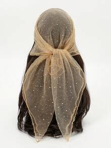 1pc Rhinestone Bandana Scarf, Stylish Headscarf, Shiny Headwrap For Dress - Multicolor - View 4