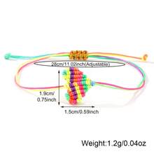 1PC/Colorful Jewelry Thread Woven Diagonal Knot Heart Bracelet/Ladies, Couples/Friends/Summer/Suitable For Daily Commuting, Holiday Parties, Gifts For Family And Friends, Birthday Gifts, As Well As The Preferred Gift For Ladies, Couples, And Girlfriends On Holidays