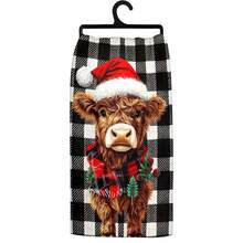 1set/2pcs/100pcs Christmas Cow With Santa Hat And Plaid Scarf Pattern Kitchen Towels And Dishcloths, Suitable For Interior Decoration In Restaurants, Kitchens And Bathrooms, Party Decoration, Festival Gifts, As A Gift - Multicolor - View 12