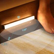 Lumină de noapte LED cu senzor de mișcare wireless, reîncărcabilă prin USB, lampă de bar cu bandă lungă pentru dulap, bucătărie, dulap, noptieră, scară, lumini LED, lumină de perete, lumini cu senzor de mișcare, mod de lumină constantă, mod de detectare a mișcării, lumină de noapte, lumini de dulap, Luz Led - Alb 2 - Vizualizare 5