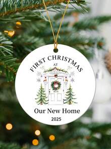 First Christmas In Our New Home 2025, Christmas New Home Ornament, Christmas Tree Hanging Decorations, Housewarming Gifts For New House Couples, Gifts For Newlywed Couples, Moving House Gift For Family Friends Home Decor Christmas Decorations Room Decor