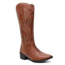 Women's Western High-Top Boot With Caramel Embroidered Country Embroidered Side Zipper Holiday - Lạc đà - Xem 13