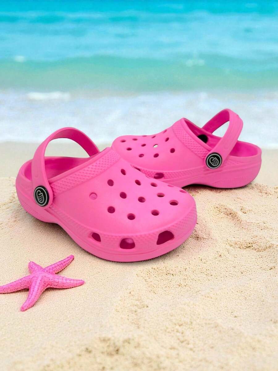 CLOGGS F.W. Sandalias Clogg Tipo zueco con cinta de ajuste al talón para Bebé Cómodas Antideslizantes playa o baño - Rosa - Ver 1