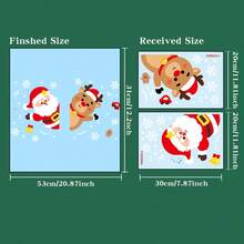 2 Peças Adesivos Estáticos de Janela de Natal, 20x30cm, Papai Noel e Rena de Dupla Face, Adesivos de Vidro, Clings de Janela, Decoração de Cena de Natal, Decoração de Quarto para Feriados, Configuração de Atmosfera de Personagem de Desenho Animado