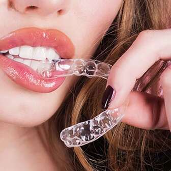 6pcs Transparent Teeth Whitening & Straightening Trays, Odorless Oral Care Accessories For Nighttime Use