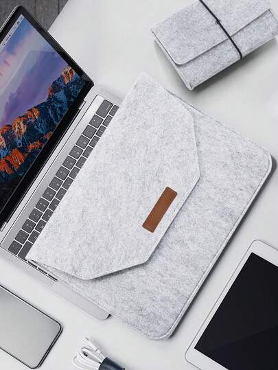 13 英寸 Apple 笔记本电脑毡套 + 电源适配器包套装、防刮笔记本电脑内套、轻便笔记本电脑手提包、笔记本电脑保护套