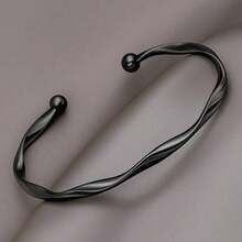 1pc Minimalist Chic Textured Gold Color Bracelet, Fashion Elegant Fresh And Simple Design For Women - 彩色 - 查看 4