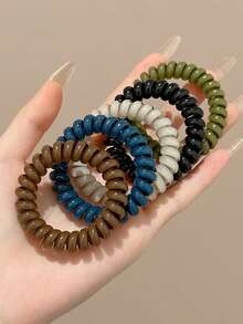 3pcs Jelly Colored Spiral Coil Hair Ties , Elastic Water Resistant Hair Ties , Simple Versatile, Fashionable Elegant, Woman Head Accessories Suitable For High Ponytails, Thick Hair, Leisure, School,Party,Vacation,Clothing Accessories,Summer Fall Winter,Hair Ties Ties Accessories, Hair Accessories, Home Beauty Women Accessory Gifts ,Hair Rope