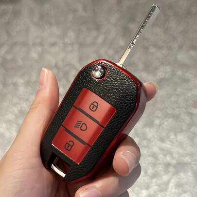 Car Key Case Cover Skin Holder Fob For Peugeot 208 308 408 508 2008 3008 4008 For Citroen C4 Cactus Picasso C4L C5 C5 Keychain Bag Accessories Lanyards With Id Holder Car Accessories Bag Charms Christmas Gift