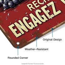 Putuo Decor 1 pieza Letrero de metal vintage francés Putuo Decor, La Priere De L'aperot, decoración de pared para el hogar, granja, bar, pub, club, cueva de hombre, 7.8 X 11.8 pulgadas