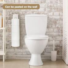 Soporte para papel higiénico sin taladro, estante de hierro para rollo de papel higiénico de baño, se adhiere a la puerta, soporte para toallas de cocina (plateado)