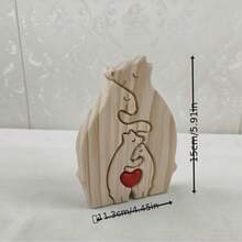 Bear Family Theme Wooden Art Puzzle Bears Cute Animal Family Wooden Statue Wooden Bear Puzzle Shower Gift Mother's Day Gift - Winter, New Year Birthday - Wood Color - View 13