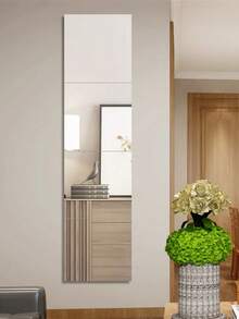 4/8 块 3D 亚克力镜面瓷砖 - 防碎、自粘、客厅、卧室、办公室、厨房的墙面装饰 - 抛光表面、易于安装、无需电源、远距离扭曲镜面效果