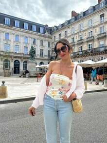 LUBI Basic Loose Fit V-Neck Cardigan, Relaxed Oversized Design, Soft Knit Fabric, Solid Color, Cozy Atmosphere, Suitable For Casual, Commute, Afternoon Tea, Travel, Women, Valentine's Day, New Year - White - View 3