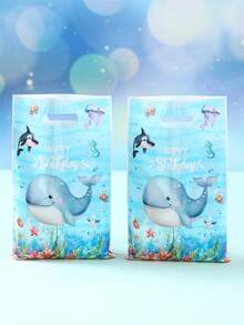 10/25/50 Stücke Meerestier Geschenktüte, Geschenkverpackungstüte, Unter-dem-Meer Party Gastgeschenktüte mit Wal, Qualle, Delfin Design, Tragetasche, Baby Dusche Kleine Geschenktüte, Geschenkverpackungstüte, 1. Geburtstag Party Deko, Gender Reveal Party Zubehör, Baby Jungen & Mädchen Party Deko, Baby Dusche Party Zubehör, Erste Geburtstag Party Deko