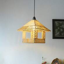 1 件，波西米亚手工编织桶形藤条灯罩，藤条钟形灯罩，适用于台灯吊灯灯具，易于安装 - 多色 - 查看 9