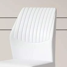 MUUOKY Modern Dining Chairs Set Of 6, Kitchen Modern Metal Chairs With Faux PU Leather Padded Seat High Back And Sturdy Gold Legs, Chairs For Dining Room, Kitchen, Living Room, Living Room, Office,  Bedroom, Kitchen, Apartment, Easy To Clean, Easy To Assembly, Home Decor - 白色+黑色 - 查看 6