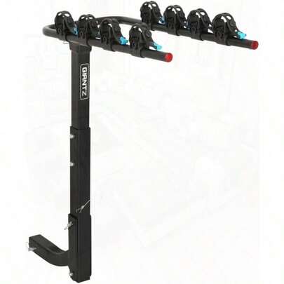 4 Bike Carrier Rack Tow Bar Bikes Boot Rear Racks Car Hitch Trunk Bicycle Carriers Automotive Sports Transporting Road Bicycles Caravan Organizers And Storage Foldable Lock Black