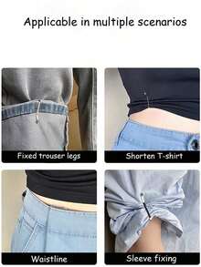 8/4/2pcs Invisible U-Shaped Waist Clamps, Waist Clip, No Nails, No Sewing Pants Waist Reducer, Pant Leg Fixator, Sleeve Length Adjustor, Curtain Clamp, Clothes Length Shortener, Women Headscarf, Scarf Clip, U-Shape Clip Anti-Exposure, Suitable For Daily Life, Clothes, Skirts, Headpieces