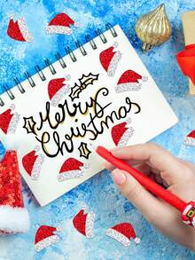 500 Stück Weihnachtsmützen Aufkleber, wasserfeste selbstklebende Aufkleber für Umschläge, Tagebücher, Dekorationen, Partyzubehör, geeignet für Raumdekoration, Heimdekoration, Geburtstagsdekorationen, Weihnachten, Weihnachtsdekoration, Weihnachtsdekor für Zuhause, Weihnachtsgeschenke, Geburtstagszubehör Winter