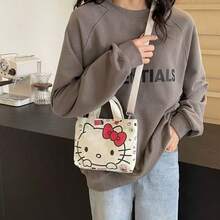 Sanrio Sanrio, Cartoon Cute Hello Kitty Shoulder Bag, Stylish And Casual, Large Capacity, Suitable For Daily Commute As A Handbag Or Cross-Body Bag For Office Workers.