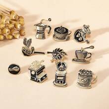 Coffee Beans Coffee Cup Latte Art Coffee Machine Barista Creative Theme Brooch Multi-Functional Decoration Clothing Accessories - 08280106 - 查看 2
