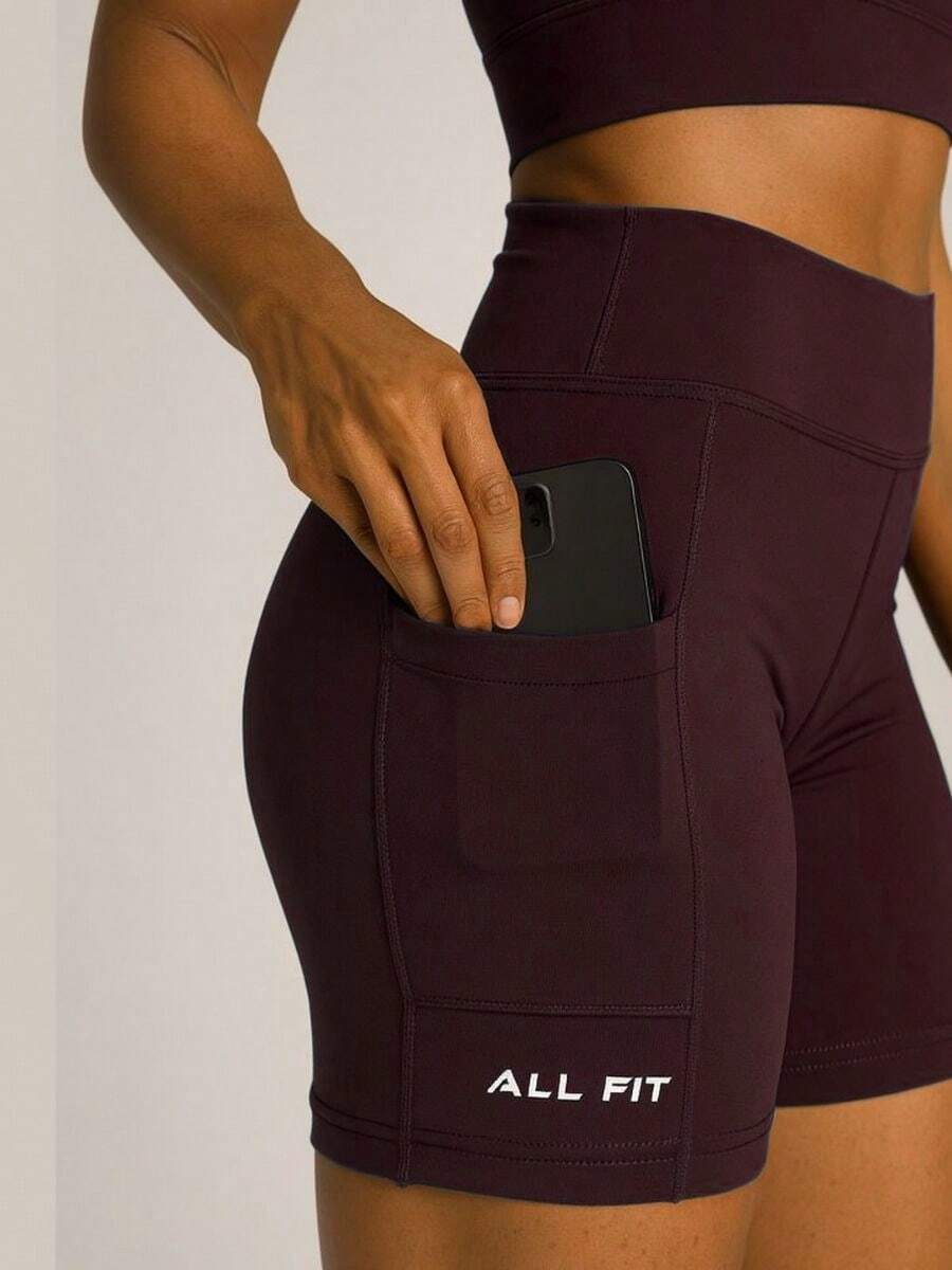 POLYAMIDE BLACKOUT SHORTS WITH POCKET - Uva - View 1