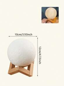 Lampada a forma di luna da 12cm, lampada d''atmosfera creativa per comodino, globo lunare in legno con 7 colori cangianti per camera da letto, decorazione per la casa, luce notturna LED, regalo di compleanno per ragazzi e ragazze, disponibile in 8cm/10cm/14cm/giallo/7 colori