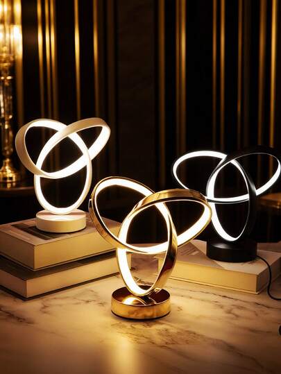 Creative Clover 3D Table Lamp, Nordic Minimalist Modern Desk Reading Light For Study Room Bedroom Bedside, Designer Luxury Table Lamp, Elegant Aesthetic Lamp Shade, Minimalist Style, Luxurious Texture, High-End Quality